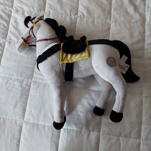 Disney Plush Horse Toy - Black, White, Gold